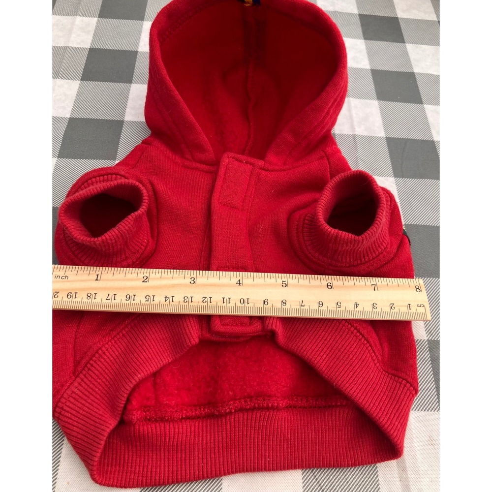 Fashion Pet Dog Hoodie XS Red Striped Sporty Fleece Sweatshirt 522RXS - Picture 5 of 13